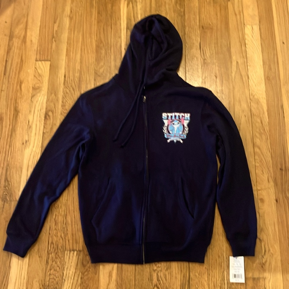 Stitch zip up navy blue jacket size XS juniors new with tags